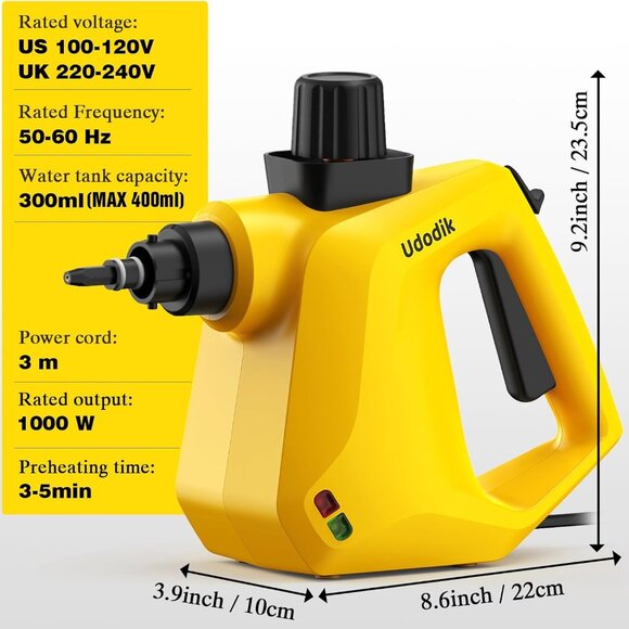 Handheld High Temp Steam Cleaner Portable for Home Grease Grime 10pc Kit - Picture 3 of 9